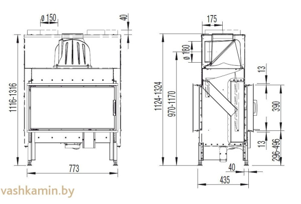 Austroflamm 75x39 K II Каминная топка