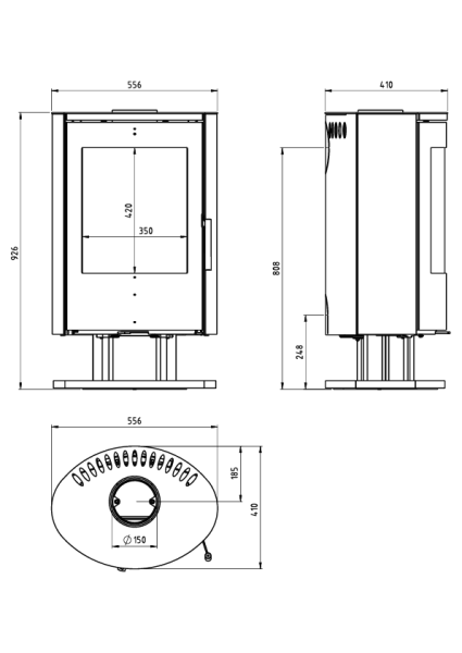 Печь-камин Ember E-16 Поворотная