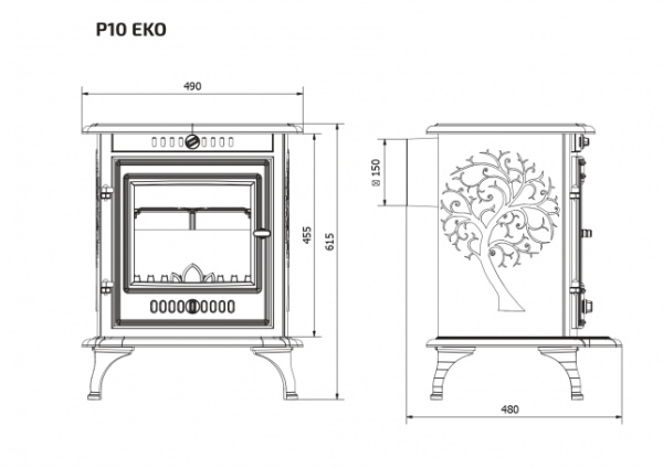 Чугунная печь KAWMET P10 (6.8 kW) EKO