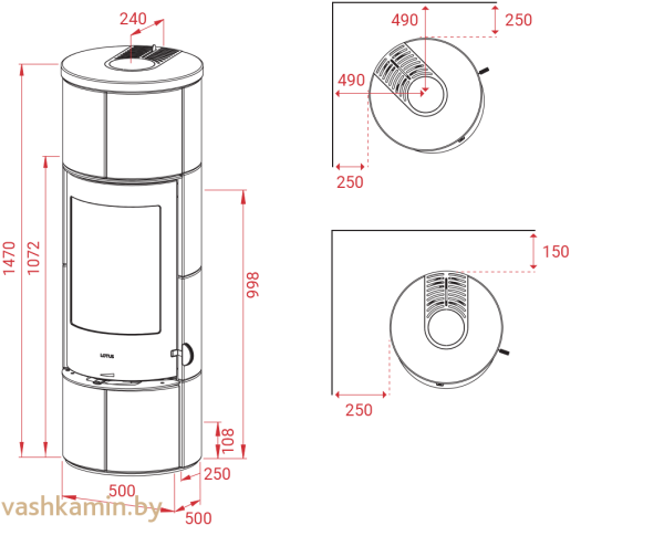 Печь-камин Lotus Prestige S в стеатите