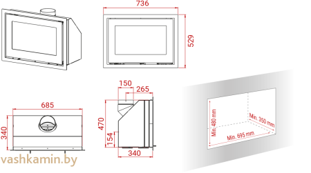 Каминная топка Lotus H370 Petite