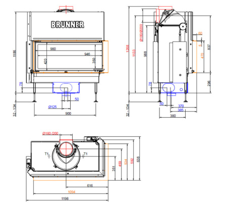 BKH ESK 42-98-42 STR Brunner каминная топка Green