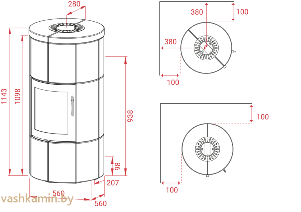 Печь-камин Lotus M1 стеатит