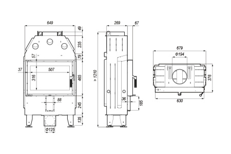 DEFRO HOME INTRA SM SLIM Каминная топка