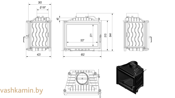 ERYK/PF 12 Каминная топка Kratki