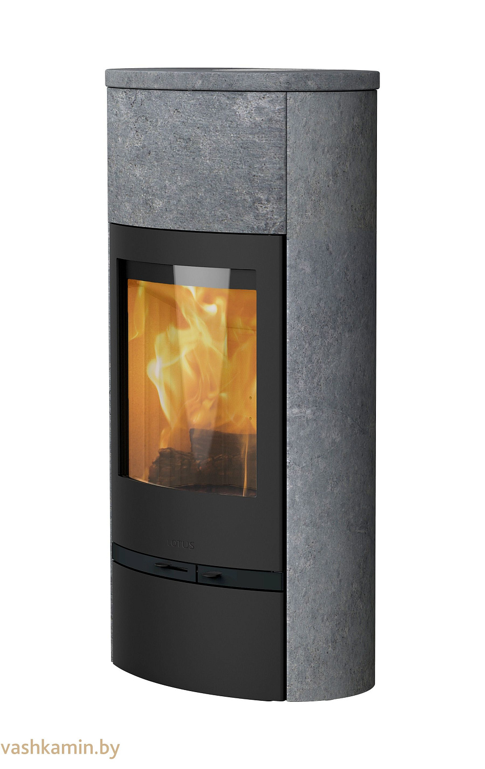Печь-камин Lotus Jubilee 35 M стеатит c нижней дверцей