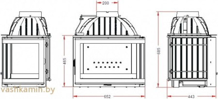 Угловая каминная топка Corner Fireplace Invicta