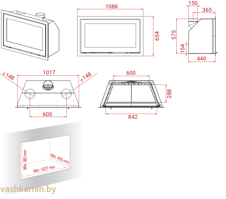 Каминная топка Lotus H570 W