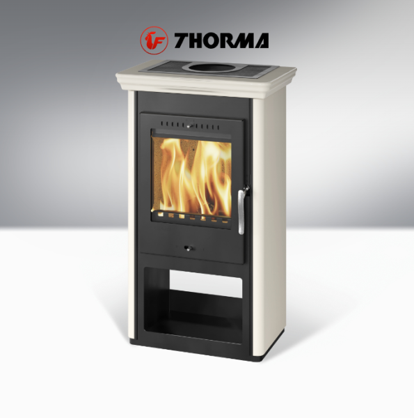 Печь-камин Thorma  BORGHOLM Smalt Белая керамика, эмаль